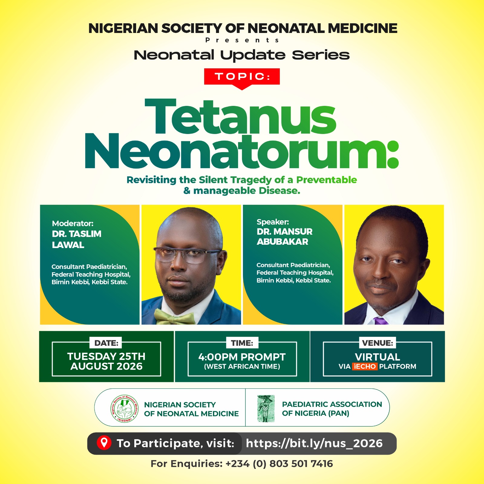 NISONM Neonatal Update Series – August 2026